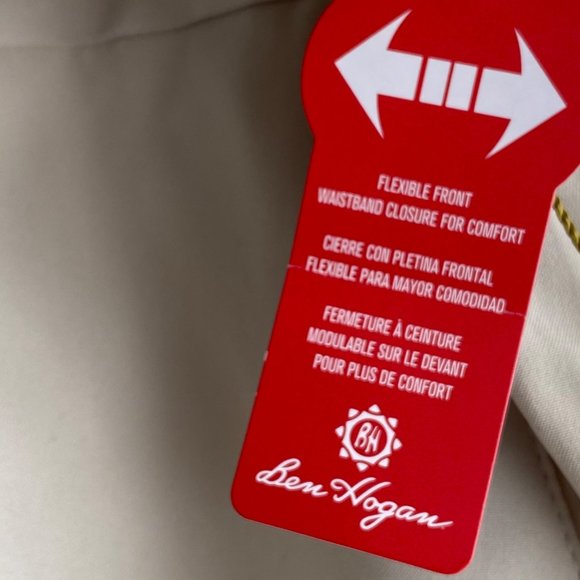 Ben Hogan Dress Pants Men's Size 36X32 Beige Flat Front Flex Waist Pockets New - Picture 4 of 12